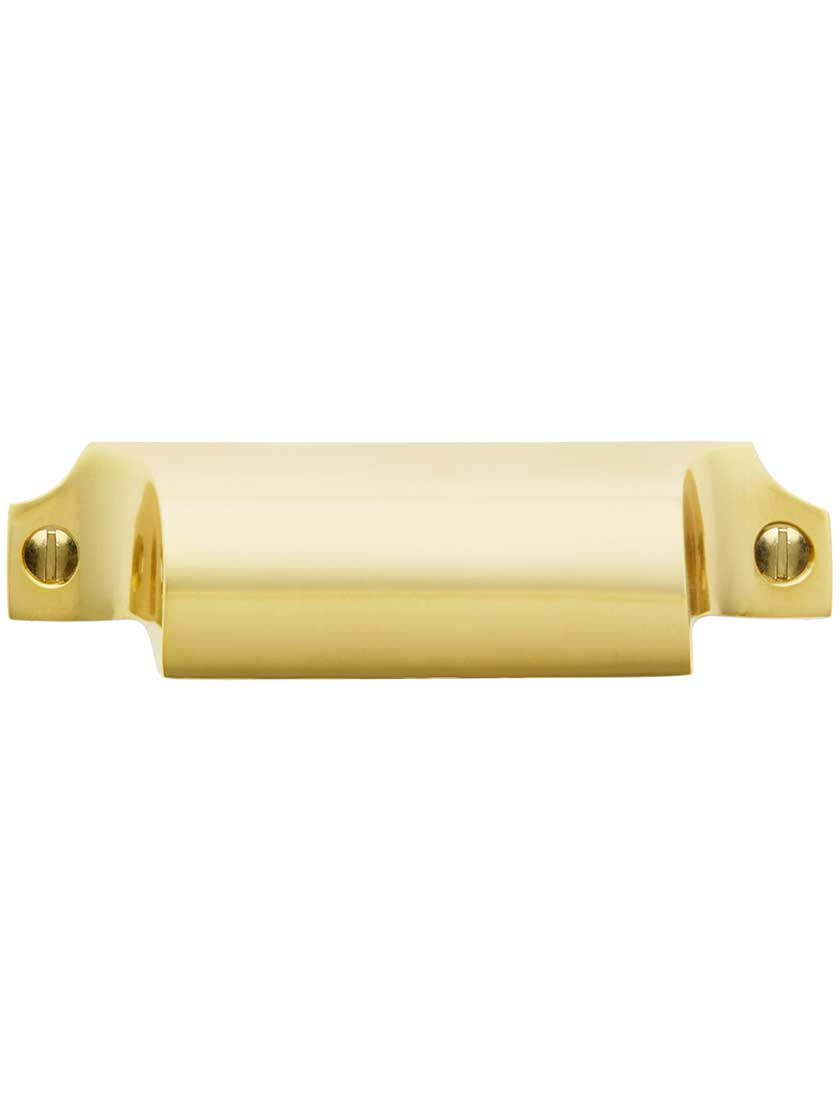 3 3/4" Plain Brass Bin Pull With Choice Of Finish - 3 1/4" Center-to-Center